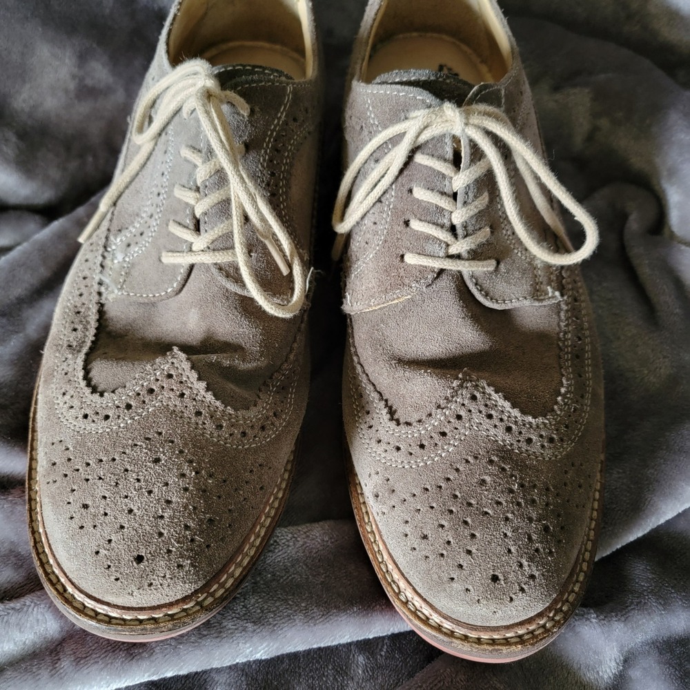 1901 Wingtip Oxfords Mens 9 Brown Fair Suede Brogue M20411